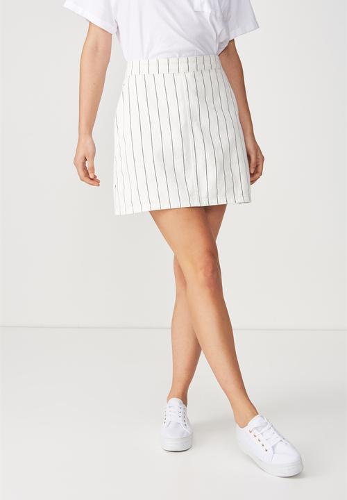 Cotton On - Denim aline skirt - navy and white 
