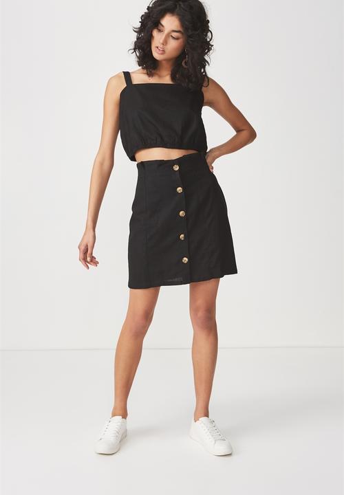 Cotton On - Woven halle mini skirt - black