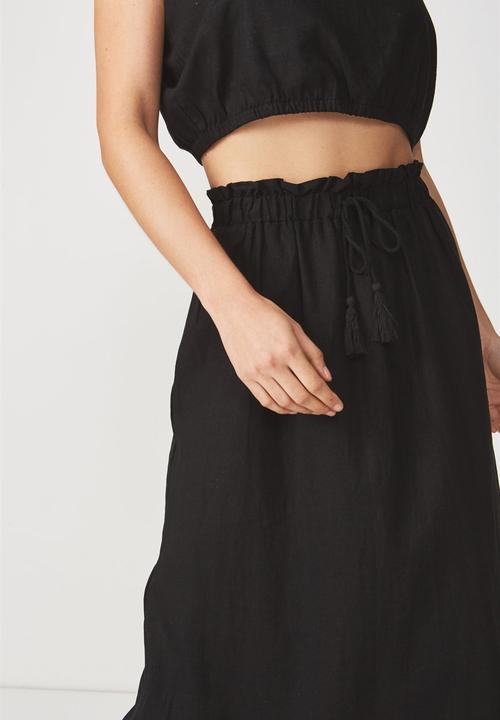 Cotton On - Woven marnie midi skirt - black