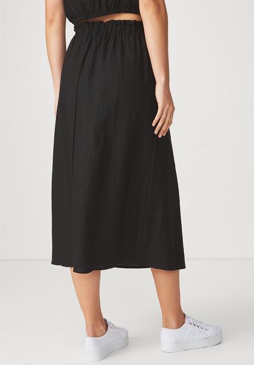 Cotton On - Woven marnie midi skirt - black