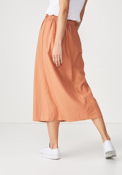 Cotton On - Woven marnie midi skirt - orange