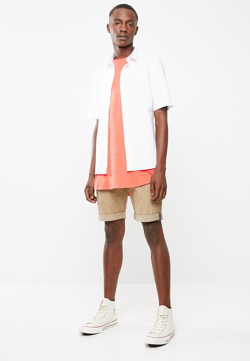 Superbalist - Curved hem tee - coral