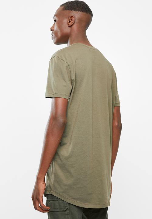 Superbalist - Curved hem tee - khaki green
