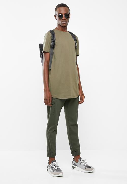 Superbalist - Curved hem tee - khaki green