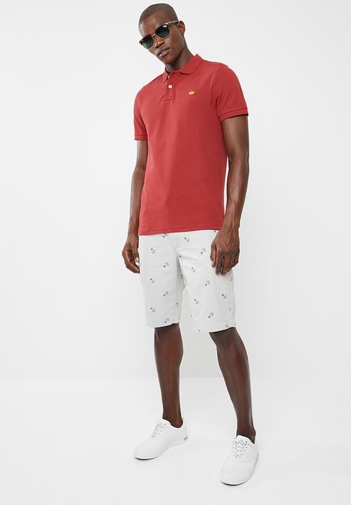 STYLE REPUBLIC - Crown piquet golfer - red