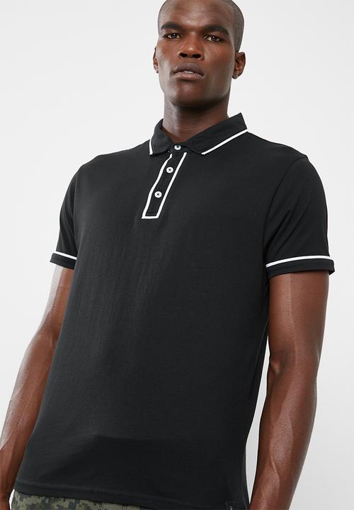 STYLE REPUBLIC - Block pique golfer - black
