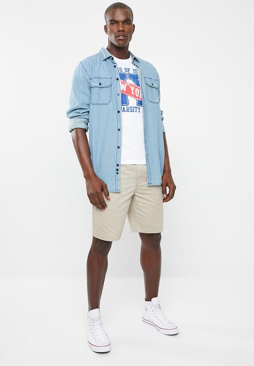 STYLE REPUBLIC - 1953 New York slogan varsity tee - white 