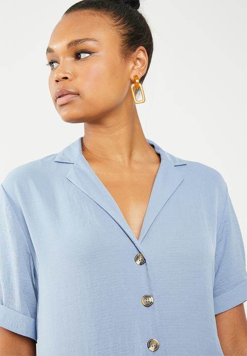 New Look - Peggy short sleeve blouse - blue