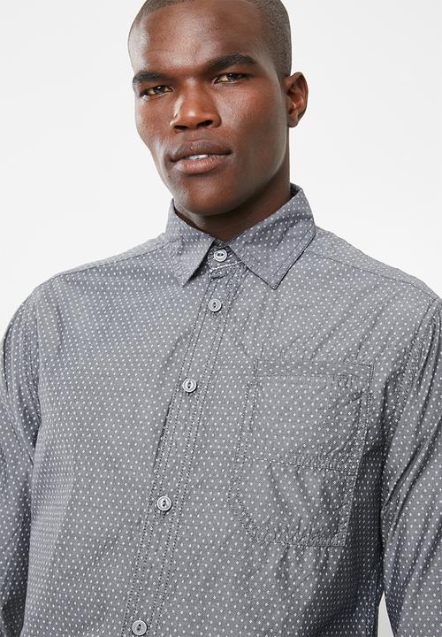 STYLE REPUBLIC - Long sleeve slim fit casual shirt - grey