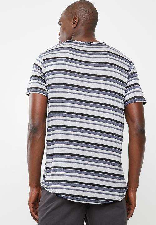 STYLE REPUBLIC - Harry dip hem tee - blue & grey