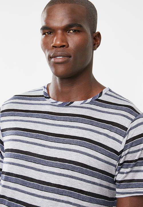 STYLE REPUBLIC - Harry dip hem tee - blue & grey