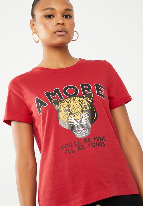 Vero Moda - Wild merci t-shirt - red