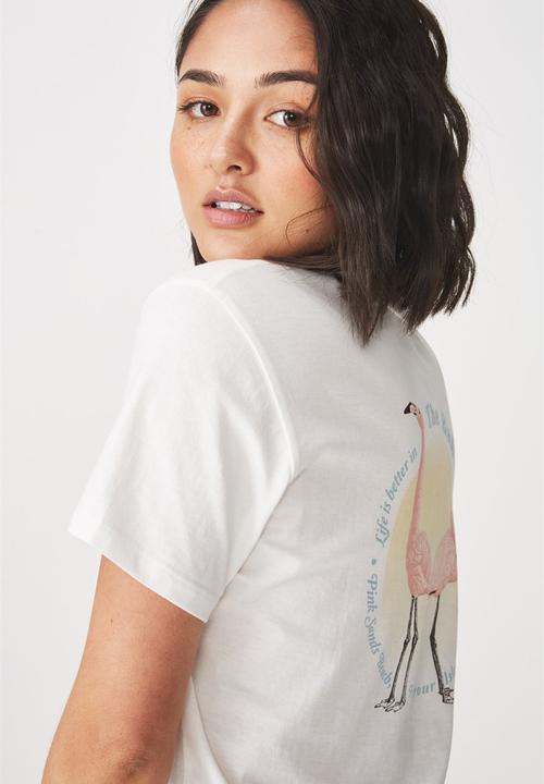 Cotton On - Tbar fox graphic t-shirt - white 