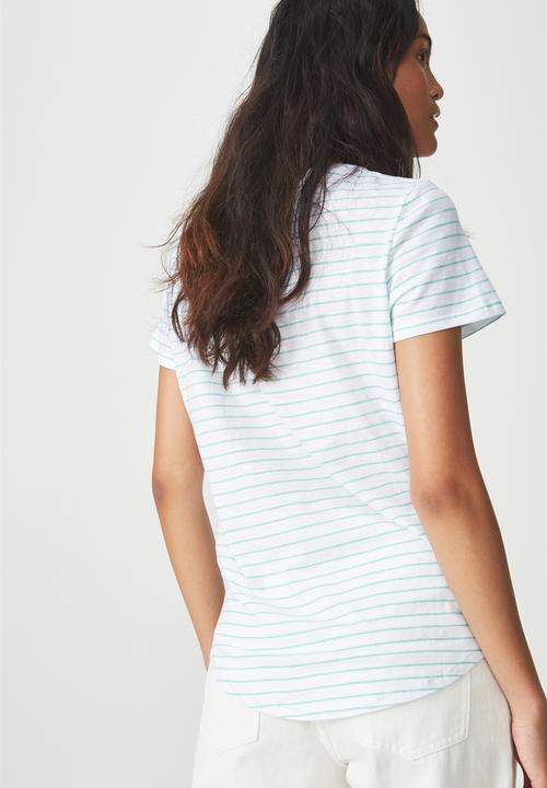 Cotton On - The crew T-shirt - white & green 