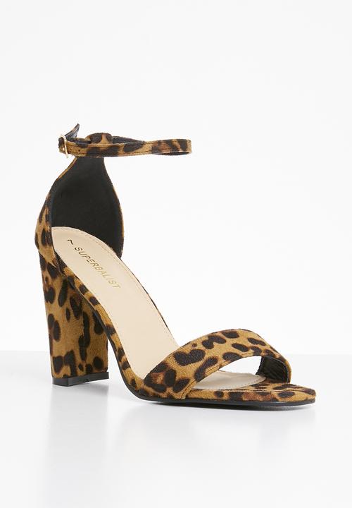Superbalist - Ankle strap block heel - tan & black 