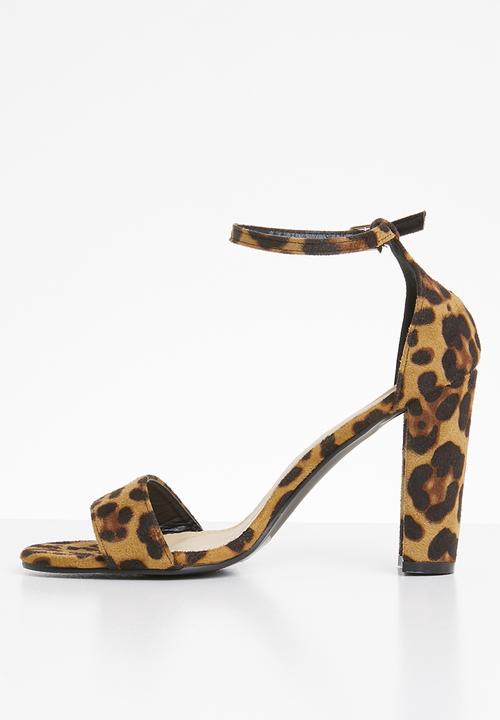 Superbalist - Ankle strap block heel - tan & black 