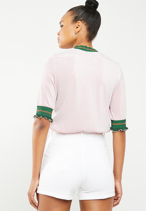 Vero Moda - Sporty glitter 2/4 top - pink
