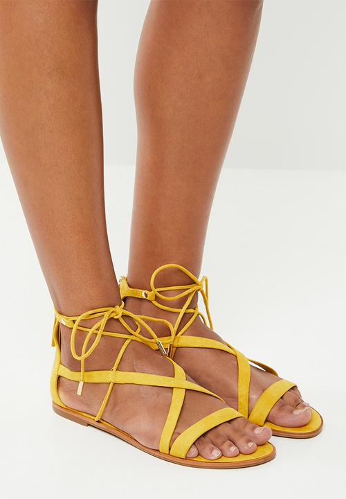 yellow gladiator sandals