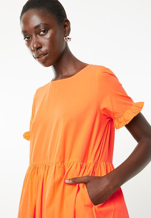Vero Moda - Goldie short sleeve playsuit - orange