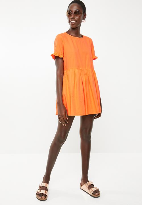 Vero Moda - Goldie short sleeve playsuit - orange
