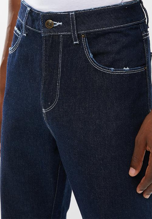 Superbalist - Regular tapered contrast stitch jeans - indigo