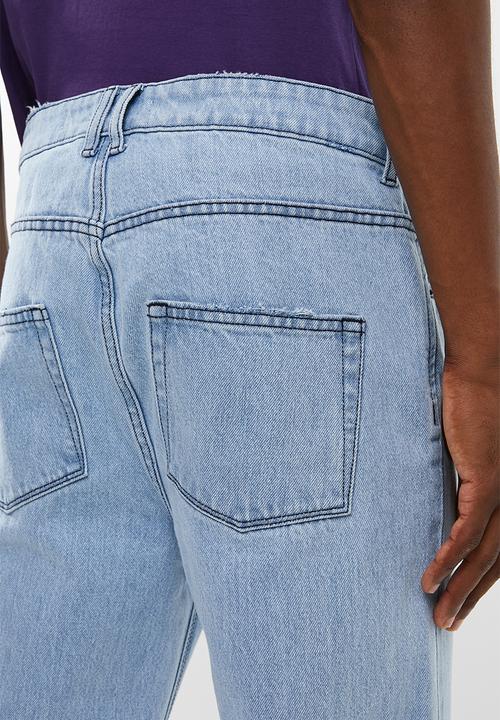 Superbalist - Cropped regular tapered released hem jeans - blue