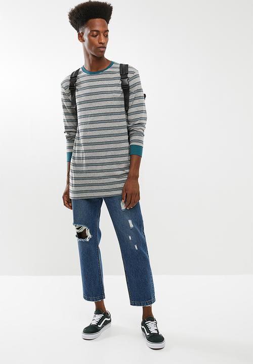 Superbalist - Cropped regular tapered destroy jeans - blue