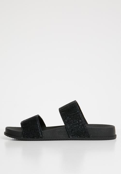 Cotton On - Baillie double strap slide - black 