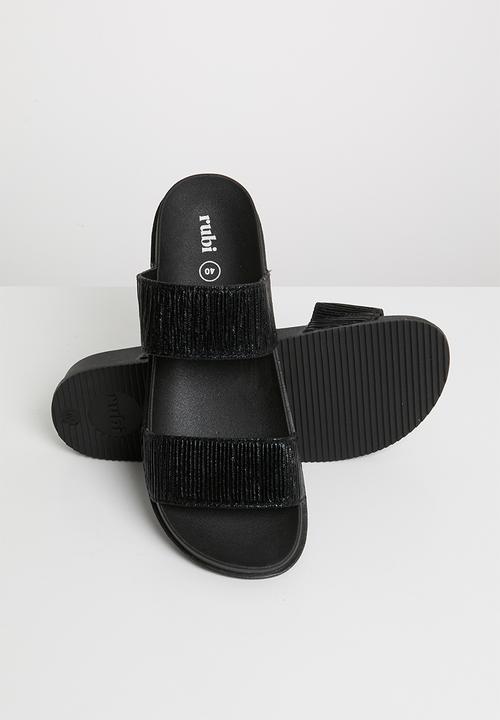 Cotton On - Baillie double strap slide - black 