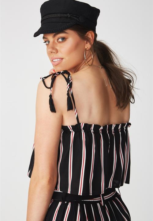 Supré  - Tie shoulder crop top - multi 