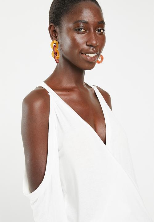 Superbalist - Cold shoulder wrap top - cream