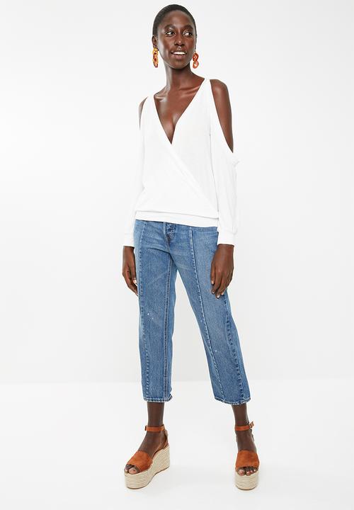 Superbalist - Cold shoulder wrap top - cream