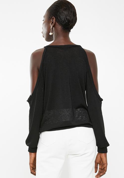 Superbalist - Cold shoulder wrap top - black