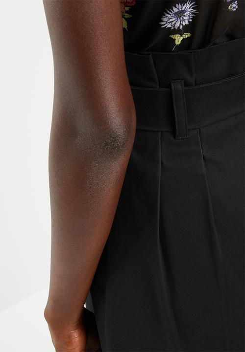 Superbalist - Button detail paperbag mini skirt - black