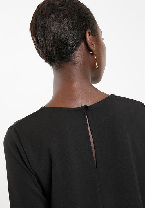 Superbalist - Long sleeve shift dress - black