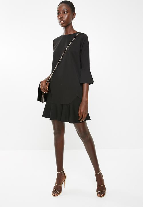 Superbalist - Long sleeve shift dress - black