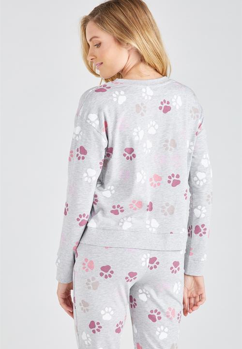 Supré  - Printed slouchy sleep top - grey
