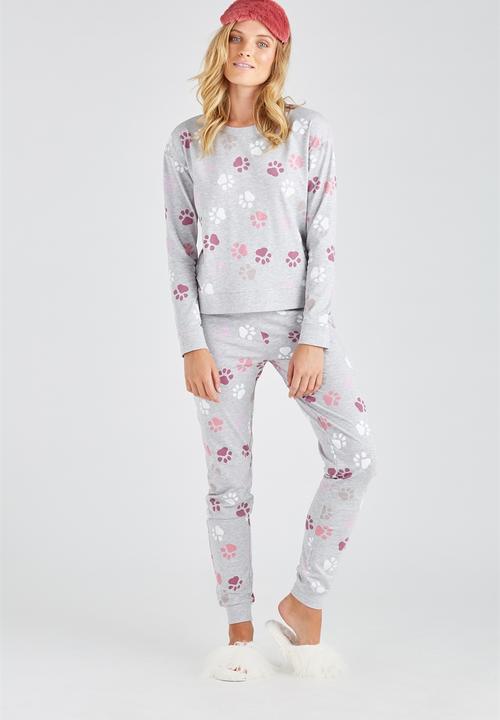 Supré  - Printed slouchy sleep top - grey