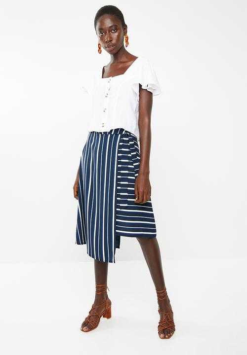 Superbalist - Button front blouse with frill sleeve - white 