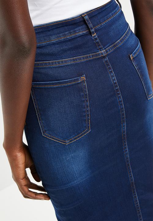 Superbalist - Denim midi bodycon - blue 