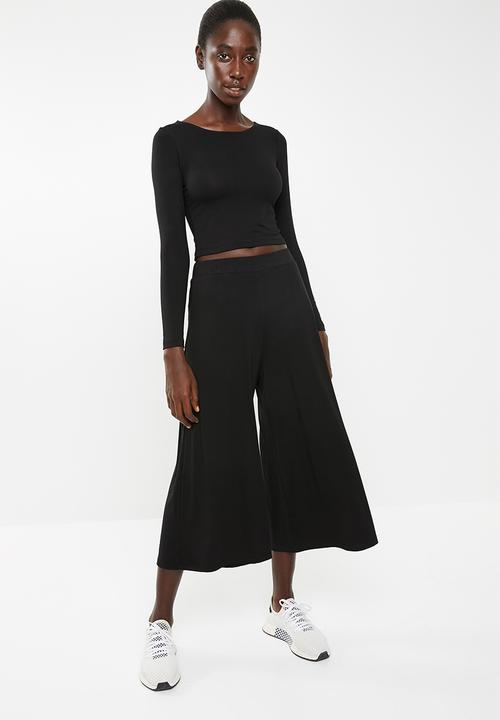 Superbalist - Wide leg cullotes - black