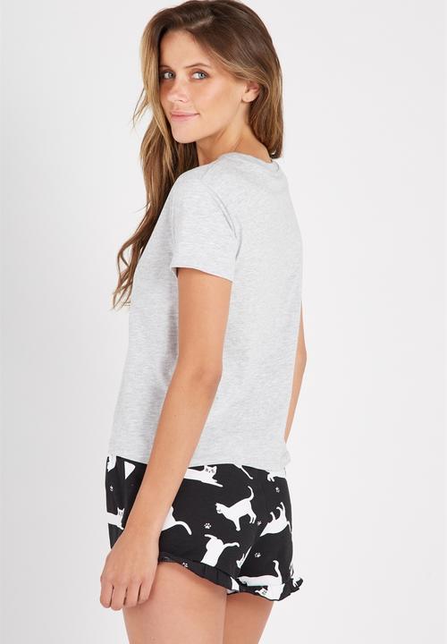 Supré  - Sleep printed tee - grey