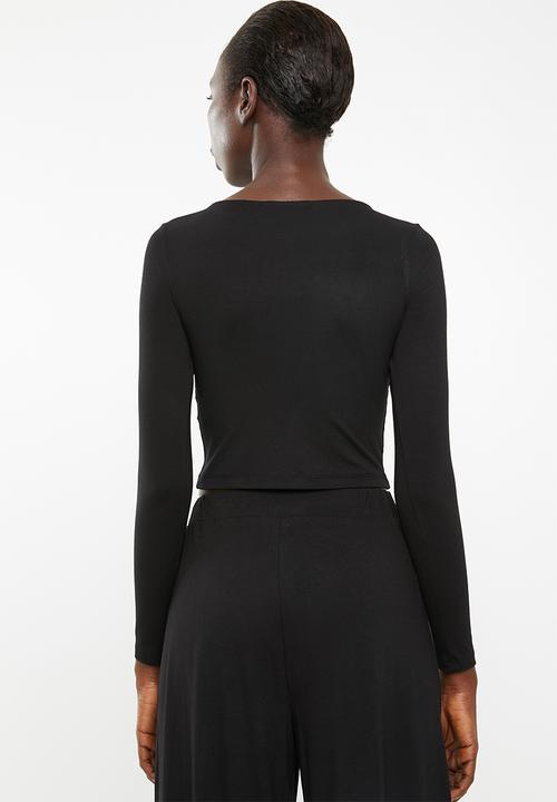 Superbalist - Cropped scoop neck top - black