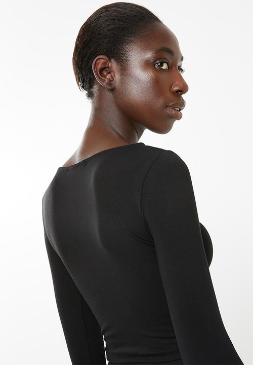 Superbalist - Cropped scoop neck top - black