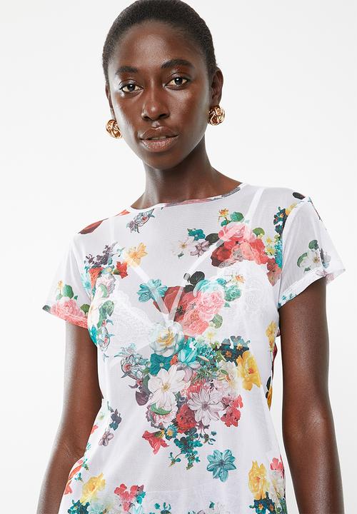 Superbalist - Mesh tee - red floral