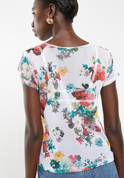Superbalist - Mesh tee - red floral