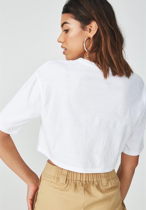 Supré  - V neck boxy crop - white