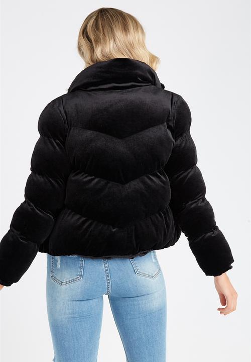 Supré  - Velour puffa - black