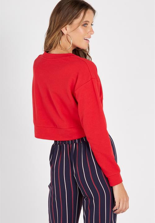 Supré  - Super crop crewneck sweat - red