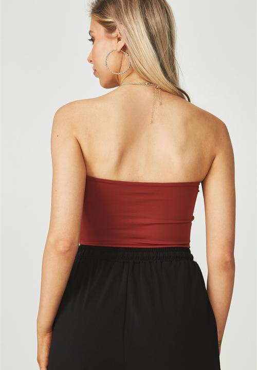 Supré  - Luxe strapless crop - burgundy